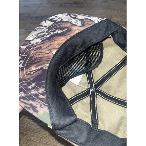 Vintage‎ 90s Realtree Camo Rope Hat Brass Strapback Raven Wear Made in Canada - Picture 5 of 7